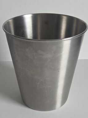 Stainless Steel Wastebaskit Bin - Brushed Silver 9" Height